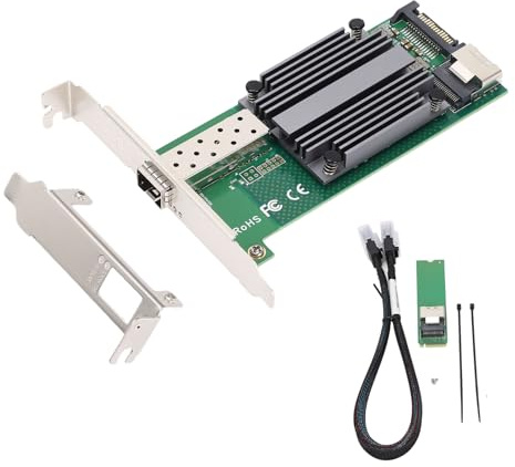 Ouitble 10 GB SFP+ Tarjeta de red Ethernet M.2 a 10 GB B+ M Llave 82599en -1 Single SFP+ Servidor de Control Industrial Tarjeta NIC para Winds 7/8/10