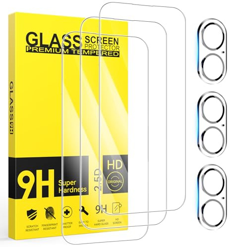 Niphabe 3 Pezzi Vetro Temperato per iPhone 17 con 3 Pellicola Vetro Protettiva Fotocamera Posteriore, [Durezza 9H] [HD Chiaro] [Anti Graffio] Ultra Resistente Pellicola Protettiva