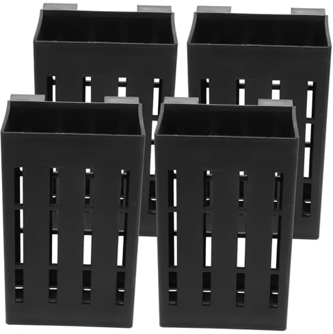DECOMELODY 4 pièces Support Plante Aquarium Suspendu Pot Plantes Aquatique pour Racines Hydroponique Accessoires Décoration Aquarium Noir Crochet Distance