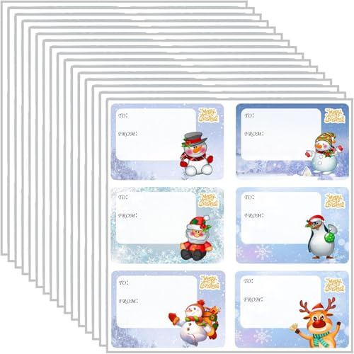 TUTINGKE 150 Stück Aufkleber für Weihnachtsetiketten, Weihnachtsaufkleber, Aufkleber für Weihnachtsgeschenke, Geschenketiketten, Bonbontütenaufkleber, Handbeschreibbares Etikettenpapier (B)