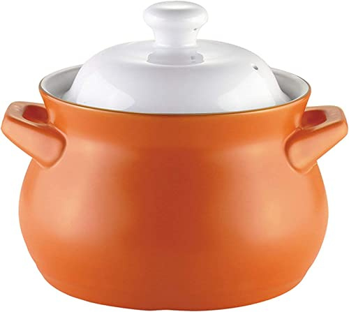 Pentola in argilla con coperchio, grande casseruola, pentole in ceramica per piatti tradizionali