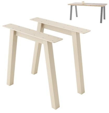 NWELD Tischfüsse Tischbeine Metall Beige 43x43x11cm Tischkufen DIY - Tischbein Set - Tischfuß Loft. Industriestil für Couchtisch. Esstisch. Schreibtisch