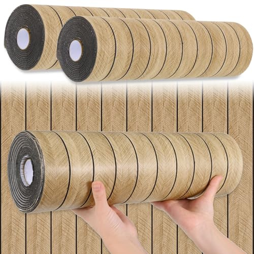 3D Slat Wall Panel Peel and Stick 118x15.75– Thick Soundproof Wood Wall Panels, Self-Adhesive Faux Wood Grain Wallpaper for Interior Wall Decor, Accent Wall, Ceiling (2 Roll)