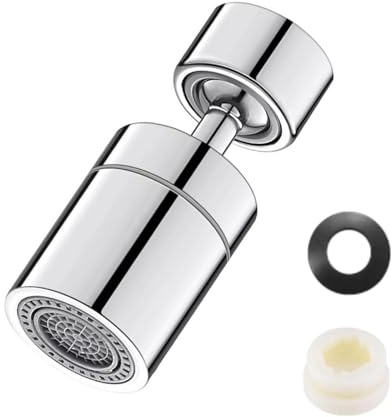 360° Swivel Kitchen Tap Aerator M24 Thread Dual Mode Water Saving Head | Polished stainless steel build; anti-splash bubble & jet modes, tool-free install, fits bathroom basin & kitchen sink taps.