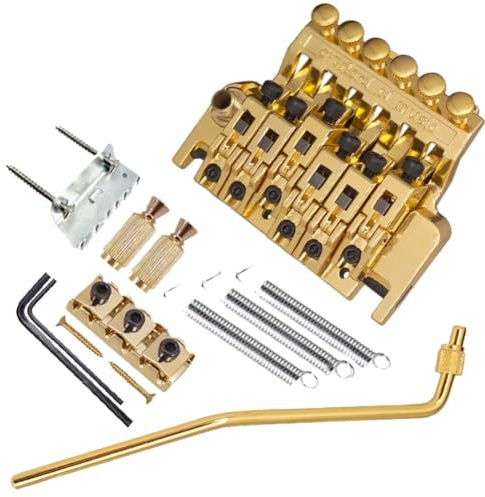 MoSundi Floyd Rose - Ponte tremolo a doppia chiusura per chitarra elettrica, sistema a 6 corde per chitarra tremolo, con sella, materiale in lega di zinco, compatibile con chitarre Ibanez, colore