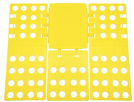 2 Stück große, verstellbare Wäschefaltbretter aus Kunststoff zur Aufbewahrung und Organisation von Wäsche im Haushalt Für Zuhause(Yellow)