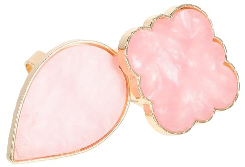 Palette de Manucure Anneau 20 Pièces en Résine et Cuivre, Rose | Taille Réglable, Portable, Facile à Nettoyer, Design Annulaire Ouvert, pour Amateurs et Professionnels