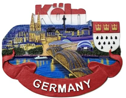 Souvenir Kühlschrankmagnet – Köln Skyline mit Dom und Rheinbrücke – 3D Design – Reiseandenken