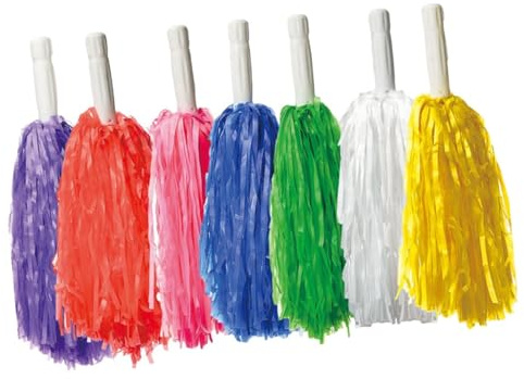 Toyvian 12 Piezas Pompones de Animadora Colores Aleatorios para Animación Deportiva, Fiesta y Disfraz, Accesorios Ligeros para Baile y Eventos de Porristas Color Aleatorio