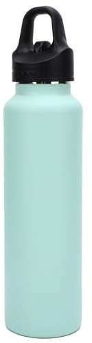 OVAQUIXI Botella de Agua Aislada, Botella de Vacío de Doble Pared de Acero Inoxidable 316 con Boca de Taza sin Rosca para Gimnasio, Camping, Senderismo (25oz-700ml)