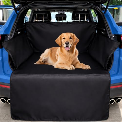 Kofferraumschutz Hund mit Seiten- & Ladekantenschutz, Universal 180x105cm | Wasserdicht & Kratzfest Kofferraummatte für Auto, SUV, Kombi, Waschbare Kofferraum Schutzmatte