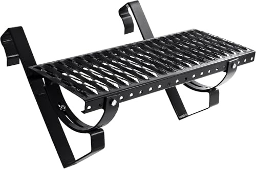 Parotec Dachtritt 100 cm Komplett Steigtritt für Dachziegel – Schwarz | für Dachpfanne zum Einhängen Laufrost inkl. Montagematerial, Schornsteinfeger, 10 Farben, RAL 9005