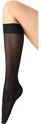 Merry Style Pantys Altos Mujer 40 DEN – Medias Hasta la Rodilla de Microfibra – Lencería Fina MSSST8001 (Nerón, Talla única)