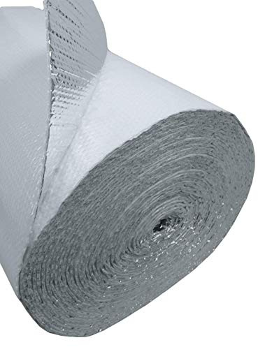 US Energy Products 100 sqft (4ft x 25ft) White Double Bubble (XTEMP) Reflective Aluminum Insulation Roll Solid Metal Building Vapor Barrier - White Concrete Commercial Residential House Buildings