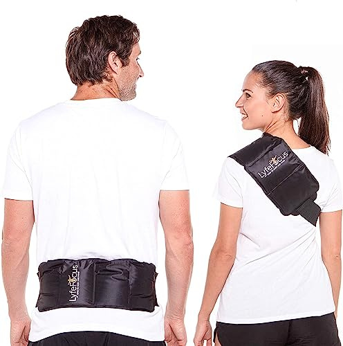 LyfeFocus Premium Multi-Use Reusable Hot & Cold Pack - Ice Compression Gel Pack for Shoulder, Leg & Back Pain Relief: Microwaveable & Freezable Wrap for Heat/Ice Injury Therapy