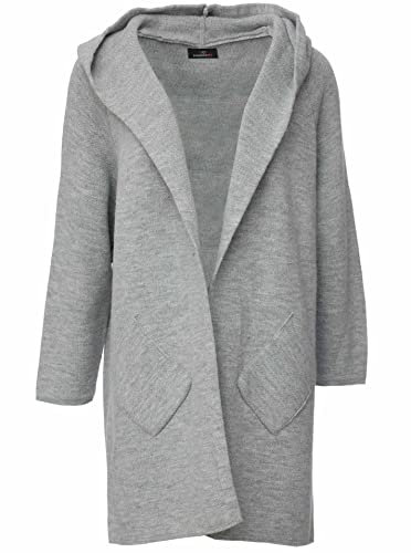 Zwillingsherz Strickjacke Cardigan für Damen - Hochwertiger Mantel Überwurf warm kuschelig weich mit Kapuze - Cape Umhang Strick Frühjahr Herbst Winter