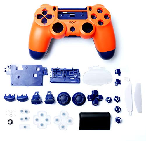 HUAYUWA Custodia in plastica per controller di gioco con pulsanti di ricambio per PlayStation 4 Slim 4.0 JDM-040 JDS-040 (Versione V1), colore: arancione tramonto