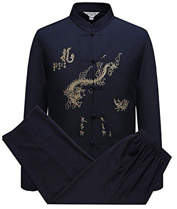 FWZJ Tai Chi Vêtements ， Vêtements Chinois Tang Suit Kung Fu Shirt Suit - Costume Traditionnel de la Chine Tangzhuang Kung Fu Veste à Manches Longues Costumes Chemise Tenue Uniforme, Na
