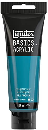 Liquitex Basic Acrylic - Tubo de Pintura Acrílica, 118 ML, Azul (Azul Turquesa Nuevo)