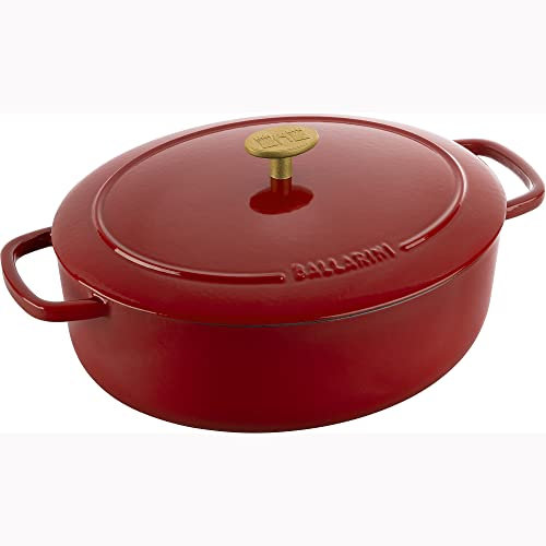 BALLARINI Bellamonte Schmortopf aus Gusseisen, oval, 5 l, Pomodoro-Rot