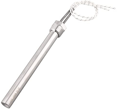 DERNORD 220V 1000W Heizpatrone mit 3/4 Zoll 26.44MM Flansch Mehrzweck DIY Heizstab Edelstahl Heizelement Länge