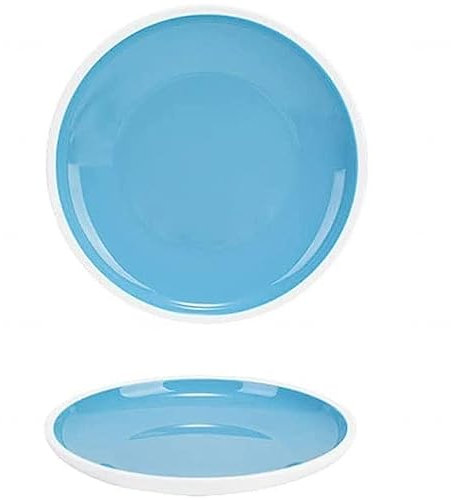 NGDECOR Piatti Piani in Plastica Infrangibili e Riutilizzabili - Piatto Piano in Melamina - Piatti Piani Impilabili Stoviglie - AntiGraffio, Lavabile in Lavastoviglie, Senza BPA,Blue-10in