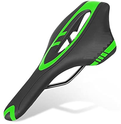 MBROS Fit für neuen Fahrradsattel, hohl, atmungsaktiv, MTB, Rennrad-Sitz, PU-Leder, rutschfest, Dämpfung, bequem, Radfahren, Rennrad-Sattel (Farbe: Grün)
