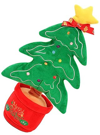 PRETYZOOM Peluche Chantante et Dansante de Noël en Peluche Courte avec Coton PP, Jouet Interactif Lumineux pour Décoration Festive et Présent de Fête