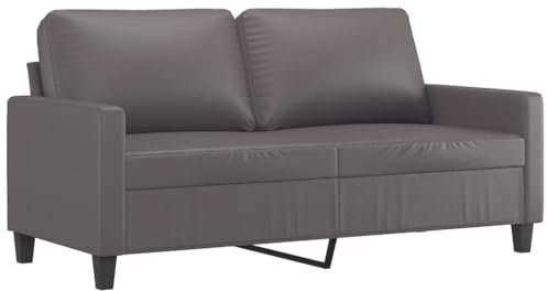 vidaXL 2-Sitzer-Sofa Grau 140 cm Kunstleder