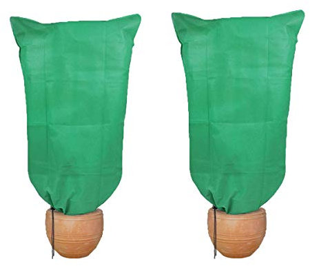 Pflanzenvlies-Frostschutzhülle, 2 Stück, 1,8 x 2,2 m, grün, große Winter-Pflanzenabdeckungen mit Kordelzug, Frostschutzbeutel, Frostschutzjacke, warme Decke for Strauchbäume, Gewächshauspflanzen (60 g