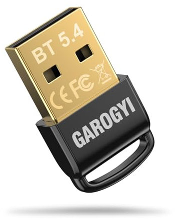 GAROGYI Adaptateur Bluetooth 5.4 Mini Pro, Dongle Bluetooth 5.4, clé Bluetooth pour PC,Compatible avec Casque,Souris,Manette,Clavier,imprimante,Smartphone,Tablette,Compatible avec Windows 11/10/8.1/7