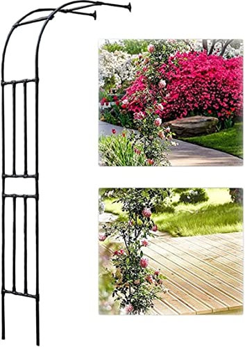 Rosenbogen Torbogen Rankhilfe Halbseitiger Gartenbogen, Rosenbogen, Gartenlaube aus Metall für den Außenbereich, Torbogen für Rosenkletterpflanzen, großer 2,4 m langer Stützrahmen für Weinreben, für