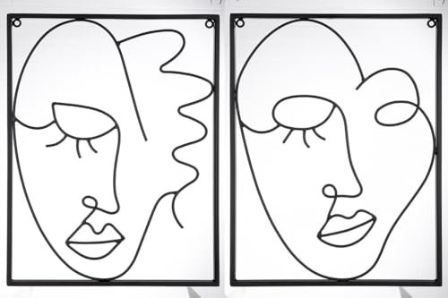 GILDE Wandrelief Visione Metall schwarz 67781