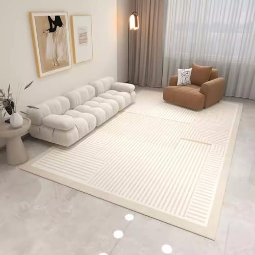 Teppich kuscheliger Teppich Teppich babyzimmer Beige Gelb Geometrisches Streifendesign Moderner Sofateppich küchen teppiche 120x200cm