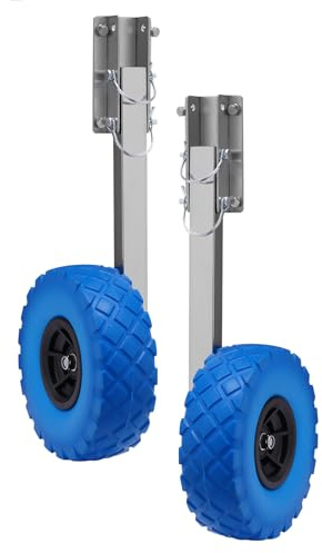 KiwiHood Ruote gonfiabili da 10 pollici, ruote posteriori in acciaio inox, ruote scorrevoli, kit per gommoni, barche a remi, ruote posteriori
