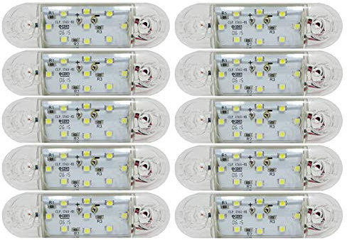Generisch 10x Seitenmarkierungsleuchten 12v 24v Positionsleuchten LKW Weiß