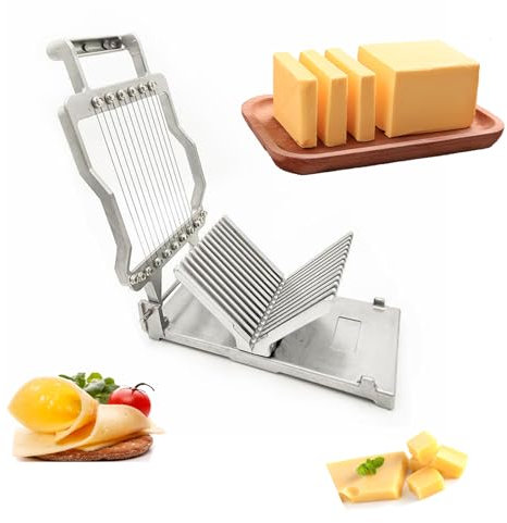 ZBJDX Käseschneider, Robuster Käsehobel Aus Edelstahl Mit 1 cm Und 2 cm Draht, Kommerzielle Schneidebretter Für Die Privatküche Für Käse, Butter, Wurst, Schinken Und Mehr