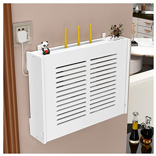Caja de almacenamiento WiFi enrutador inalámbrico estante de almacenamiento montado en la pared sala de estar módem gabinete - Persianas decoración y organizador para dispositivos de red doméstica