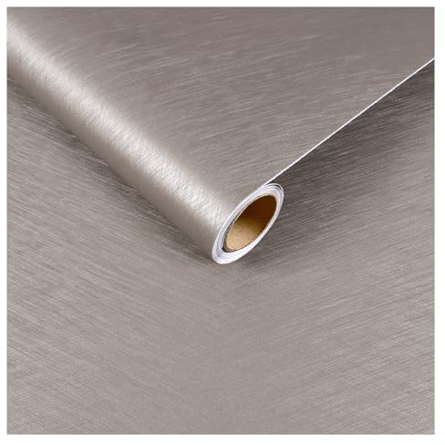 CRE8TIVE Bronze Leinen Tapete Selbstklebend Klebefolie Küche Wasserfest Faux Grasdecke Folie für Möbel Strukturtapete Tapeten Wohnzimmer Küchenrückwand Arbeitsplatte Schrank Badezimmer 30cm x 200cm