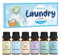 SALKING Oli Essenziali Lavanderia per Diffusori 6x10ml, Set di Olio Essenziale Puri per Aromaterapia e Massaggi- Agrumi Puliti, Bucato fresco, Biancheria fresca, Campi di lavanda, Brezza, Menta fresca