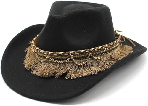 Cowboyhüte, Cowboyhut für Damen und Herren, Jazz-Cap-Stil, Gebogene Krempe, Cowgirl, Beige, passend für 57–58 cm