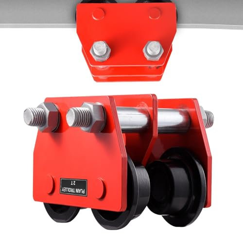 TRSGD Hoist Manual Trolley | 2t Capacity Manual Hoist | Beam Trolley for Crane Lift Garage, Hoist Geared Overhead on Straight Curved Beam