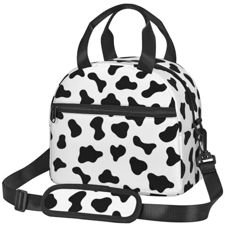 Gelasgo Lonchera de vaca aislada para mujer, bolsa de almuerzo reutilizable, portátil, térmica, a prueba de fugas, para adultos, adolescentes, niños, niñas, lonchera para oficina, escuela, picnic