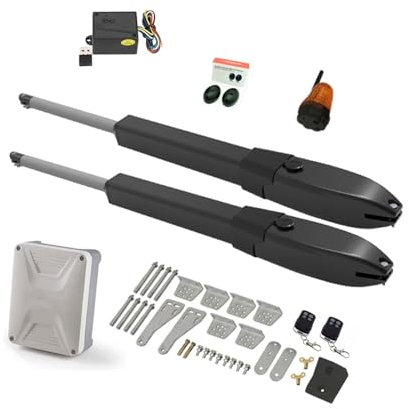 Ouvre-porte de Garage, Batterie solaire Double bras opérateur de porte électrique ouvre-porte pivotant caméra IP télécommande manoir de ferme extérieur(KIT E)