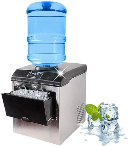 Macchina per il ghiaccio commerciale, macchina per il ghiaccio veloce in 12 minuti, 25 kg per 24 ore, basso consumo energetico, alta efficienza, ingresso acqua in bottiglia e aggiunta manuale di acq