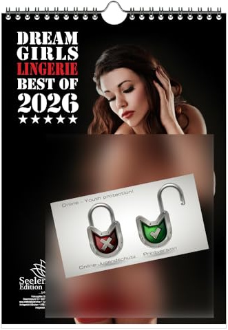 Sexy Dreamgirls Lingerie Dessous DIN A4 Kalender für 2026 Girls Fetisch Erotik - Seelenzauber