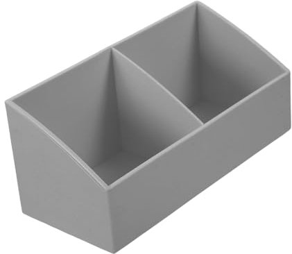 LIGIGWASH Tea Bag Organizer Box Small Countertop Tea Storage Case Plastic Sugar Packet Holder for Coffee Bar and Hotel Room Soft Grey