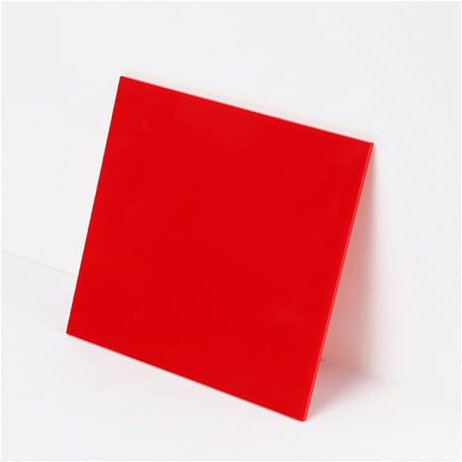 RISHORI Undurchsichtige Acryl Bunte Platte Dicke 3mm Helle Farben Blatt Langlebige Stark Glänzende Platte Für Die Anzeige Projekt Zeichen Malerei,Rot,200x200mm