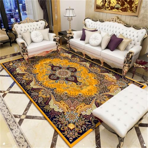 Kunsen Teppich Jugendzimmer Mädchen Flokati Teppich Waschbar Retro-Stil Rechteck 140X200CM