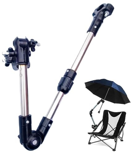 Hperu Umbrella Holder, Universal Foldable Umbrella Clamp, Rotatable Non-Slip Abs Holder for Strollers, Golf Carts & Bikes